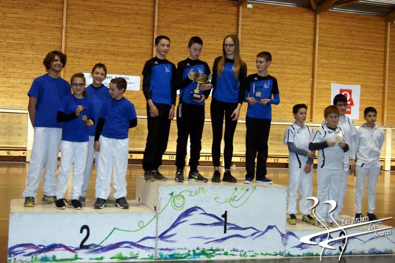 Podium jeune championnat d'Auvergne par équipe
